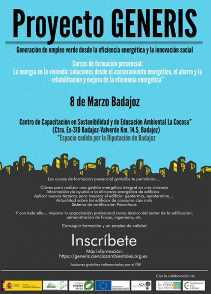 Imagen: CSEA La Cocosa acogerá una de las dos jornadas de formación sobre eficiencia energética y energías r...