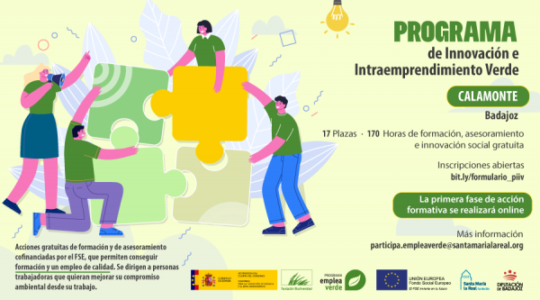 Imagen: Calamonte acogerá el “Programa de Innovación e Intraemprendimiento Verde”, para personas trabajadora...