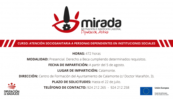 Imagen: Se va a iniciar en Calamonte una acción formativa de Atención Sociosanitaria a Personas Dependientes...