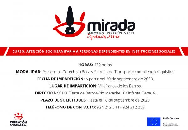 Imagen: Diputación de Badajoz iniciará un curso de Atención Sociosanitaria a Personas Dependientes en Instit...