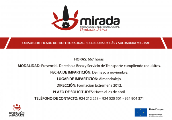 Imagen: La Diputación de Badajoz, a través del Proyecto MIRADA, va a iniciar dos nuevas acciones formativas...