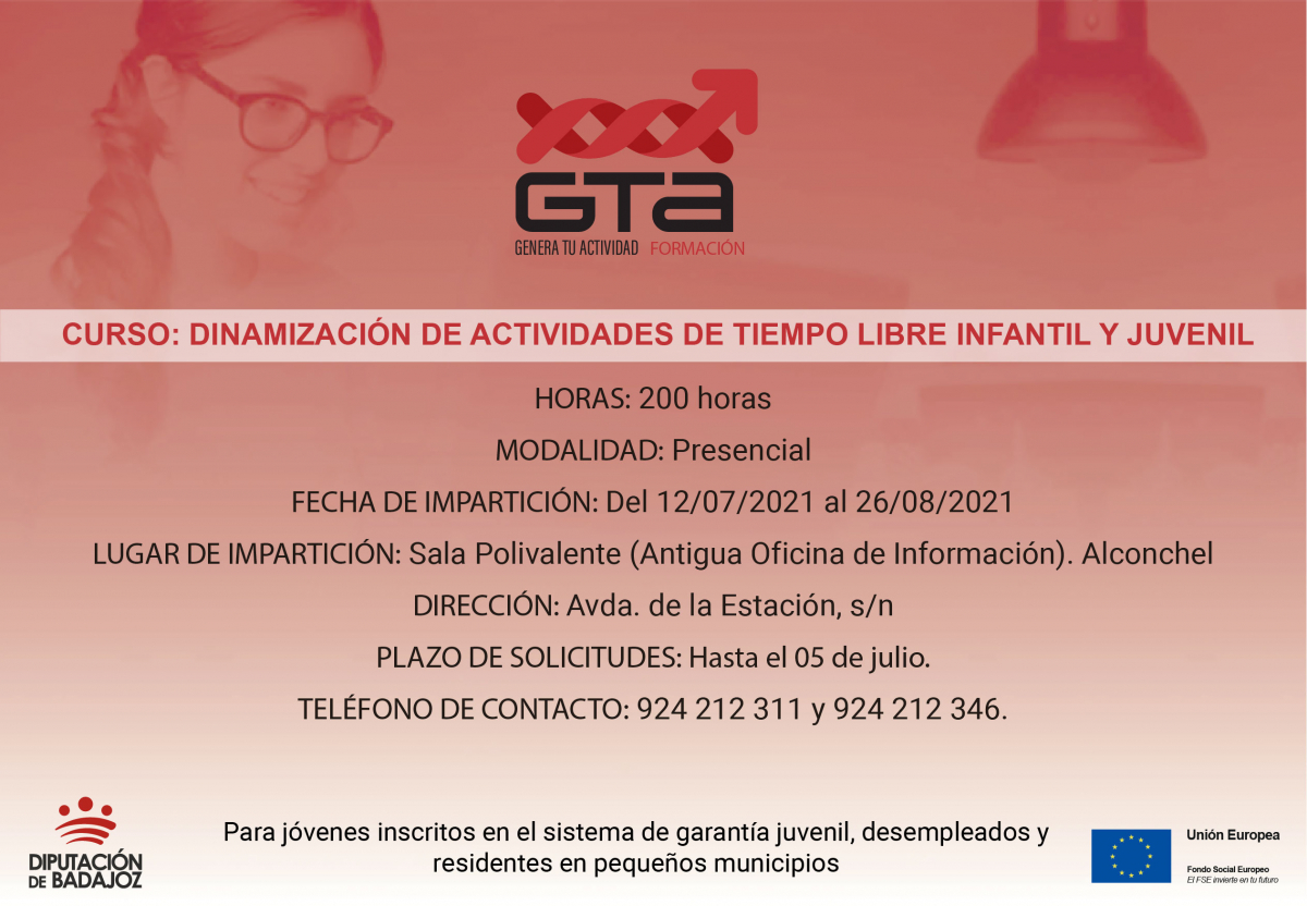 Va a comenzar un curso de “Dinamización de actividades de tiempo libre infantil y juvenil” en Alconchel