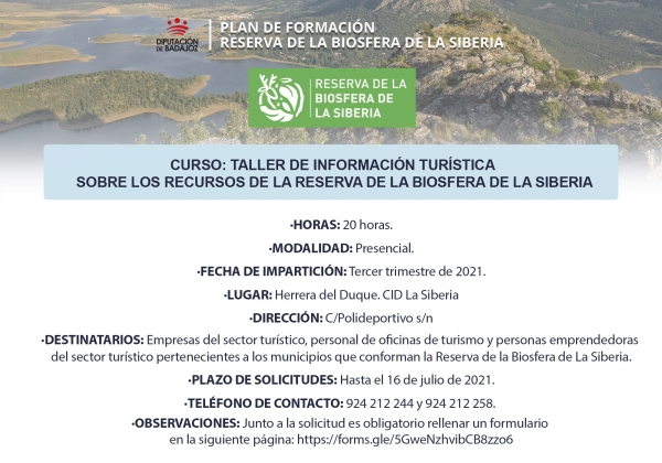 Imagen: Abierto plazo de solicitudes para un Taller de información turística sobre los recursos de la Reserv...