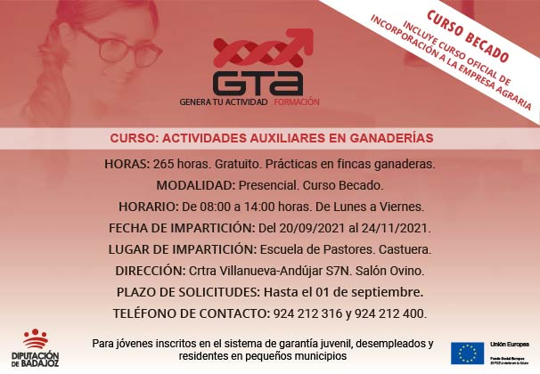 La Serena acogerá una acción formativa de ‘’Actividades auxiliares en ganaderías’’