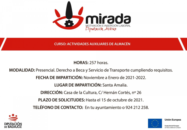 Imagen: Nueva acción formativa de ‘‘Actividades auxiliares de almacén’’ en Santa Amalia