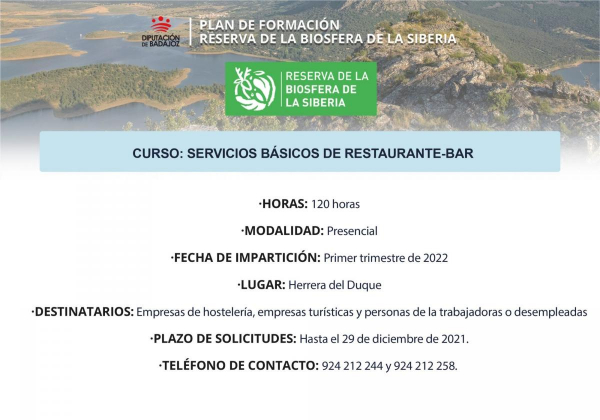 Imagen: Abierto plazo de solicitudes para el curso de  ''Servicios básicos de Restaurante-Bar&apos...