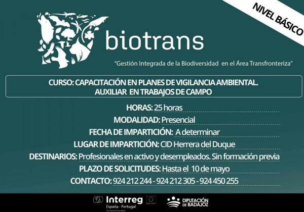 Imagen: La Diputación de Badajoz impulsa dos nuevas acciones formativas en Vigilancia Ambiental