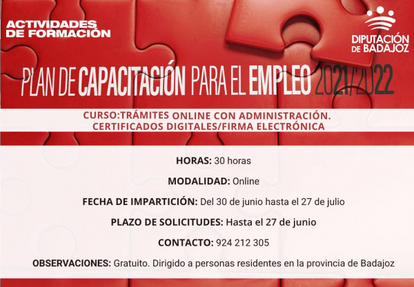 Imagen: Nueva edición del curso ‘Trámites online con la administración. Certificados digitales y firma elect...