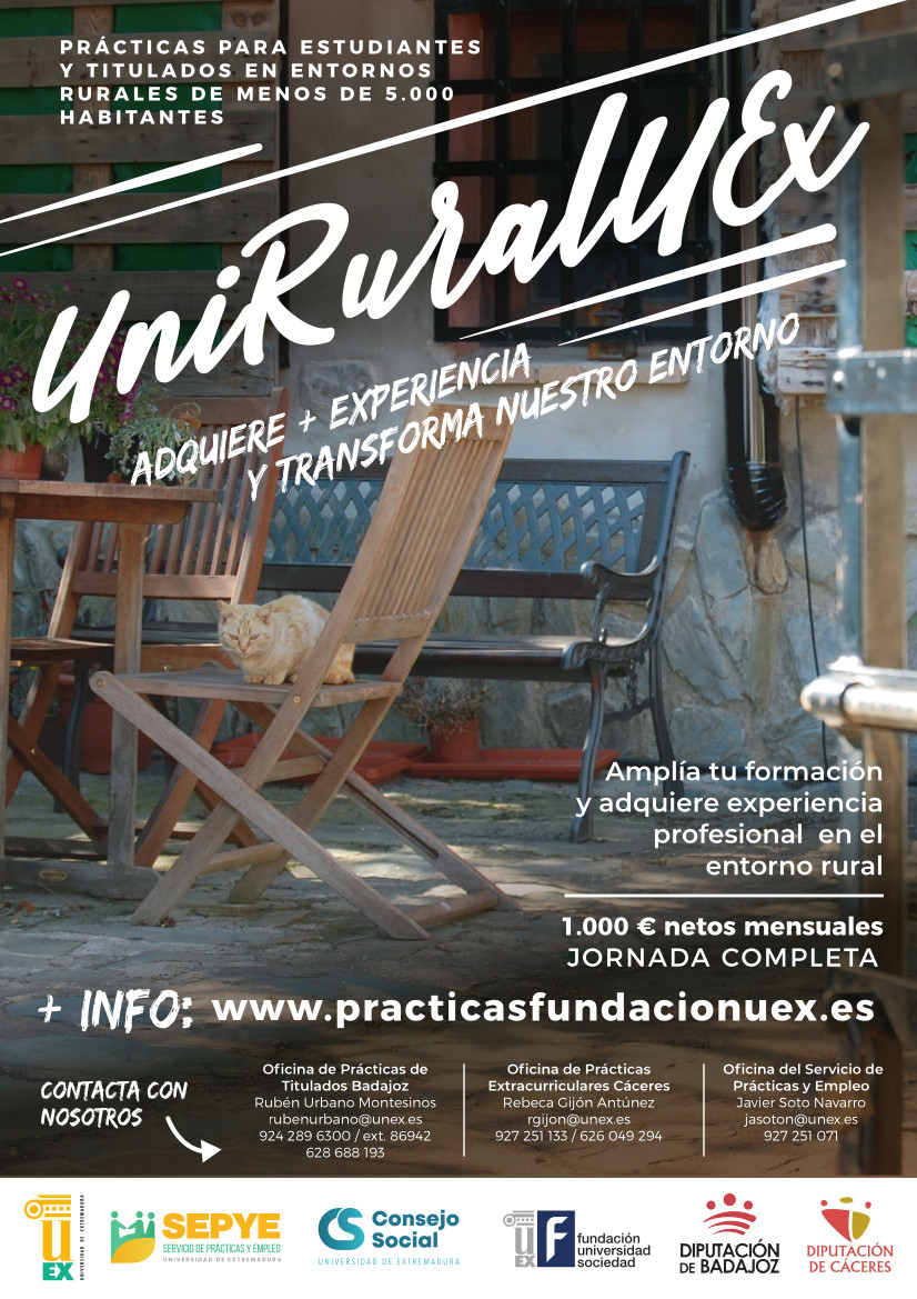 Abierto el plazo de inscripción para el Programa de Becas Prácticas UniRuralUEx