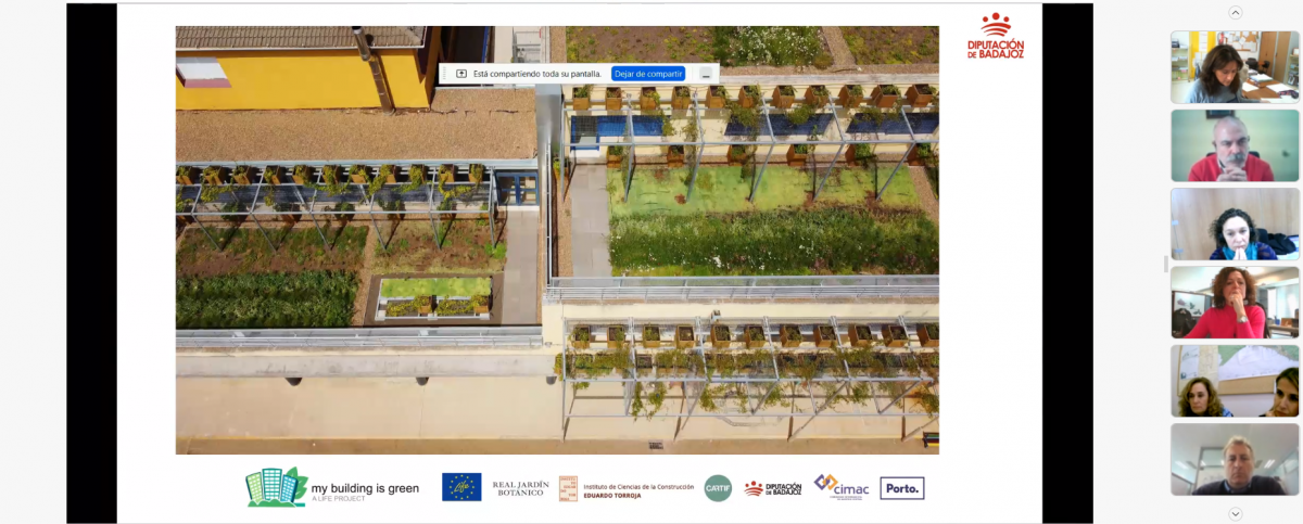 Diputación de Badajoz explica su experiencia con el proyecto LIFE MyBuildingisGreen en la Jornada de intercambio de experiencias en la adaptación de centros educativos al cambio climático
