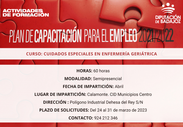 Imagen: Abierto el plazo de solicitudes para el curso en ’Cuidados especiales en enfermería geriátrica’’ en...