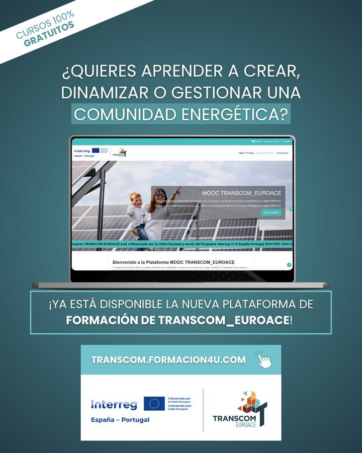 El proyecto europeo TRANSCOM_EUROACE lanza una plataforma de formación sobre comunidades energéticas
