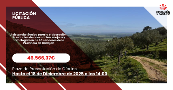 Imagen: La Diputación de Badajoz licita por más de 40.000 € la asistencia técnica para la elaboración de est...